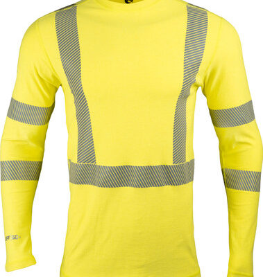 Men's Pro Dry® Tech Long Sleeve Hi-Vis Yellow FR Shirt