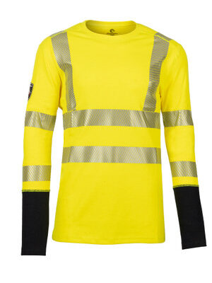 Men's Pro Dry® Hi-Vis Yellow Long Sleeve FR Shirt